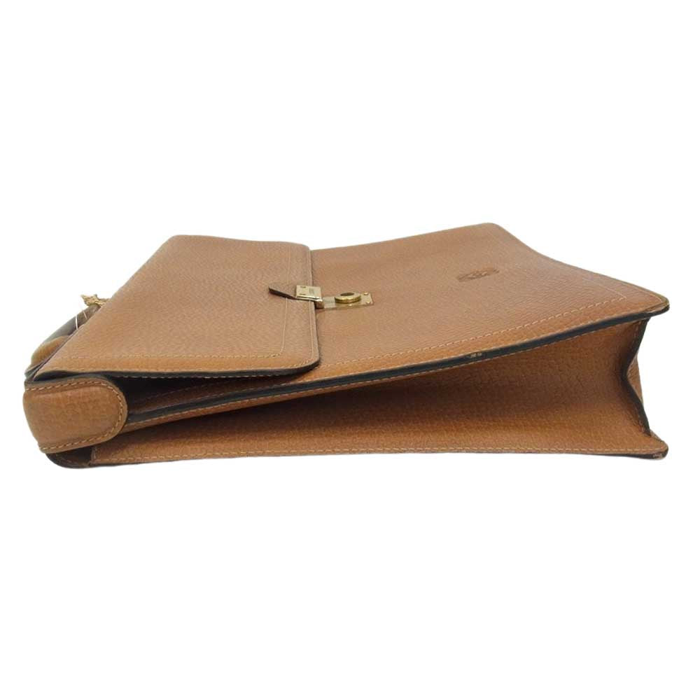 LOEWE ロエベ アナグラム レザー ブリーフケース ブラウン系【中古】