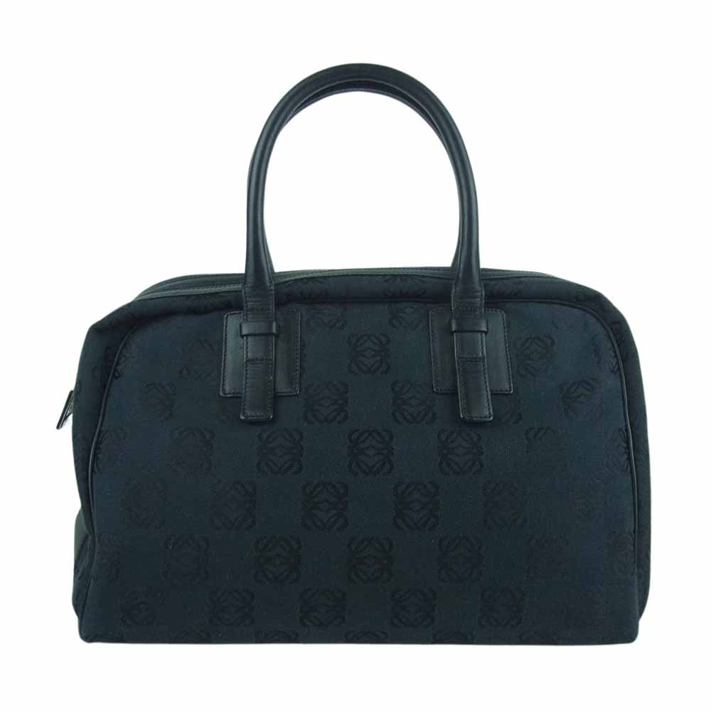 LOEWE ロエベ 070409 キャンバス アナグラム トート バッグ スペイン製 ブラック系【中古】