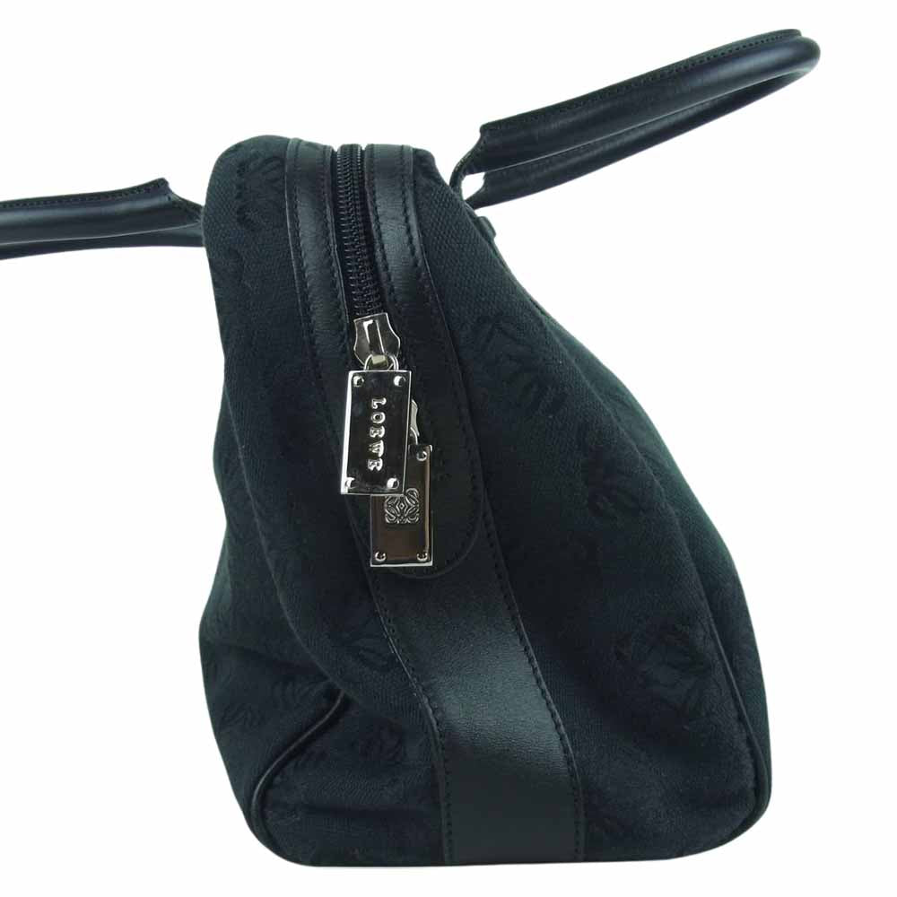 LOEWE ロエベ 070409 キャンバス アナグラム トート バッグ スペイン製 ブラック系【中古】