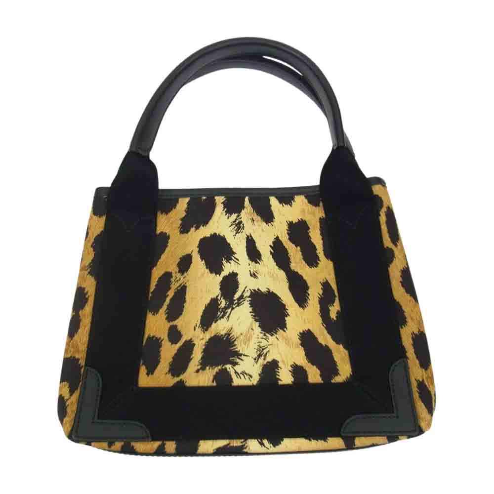 BALENCIAGA バレンシアガ 390346 ネイビーカバス XS レオパード ハンドバッグ ブラック系 ライトブラウン系 ブラウン系【中古】