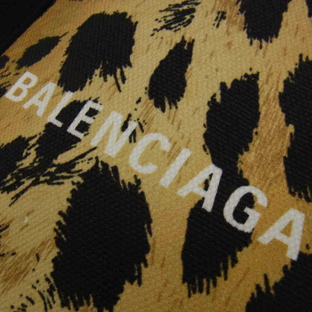 BALENCIAGA バレンシアガ 390346 ネイビーカバス XS レオパード ハンドバッグ ブラック系 ライトブラウン系 ブラウン系【中古】