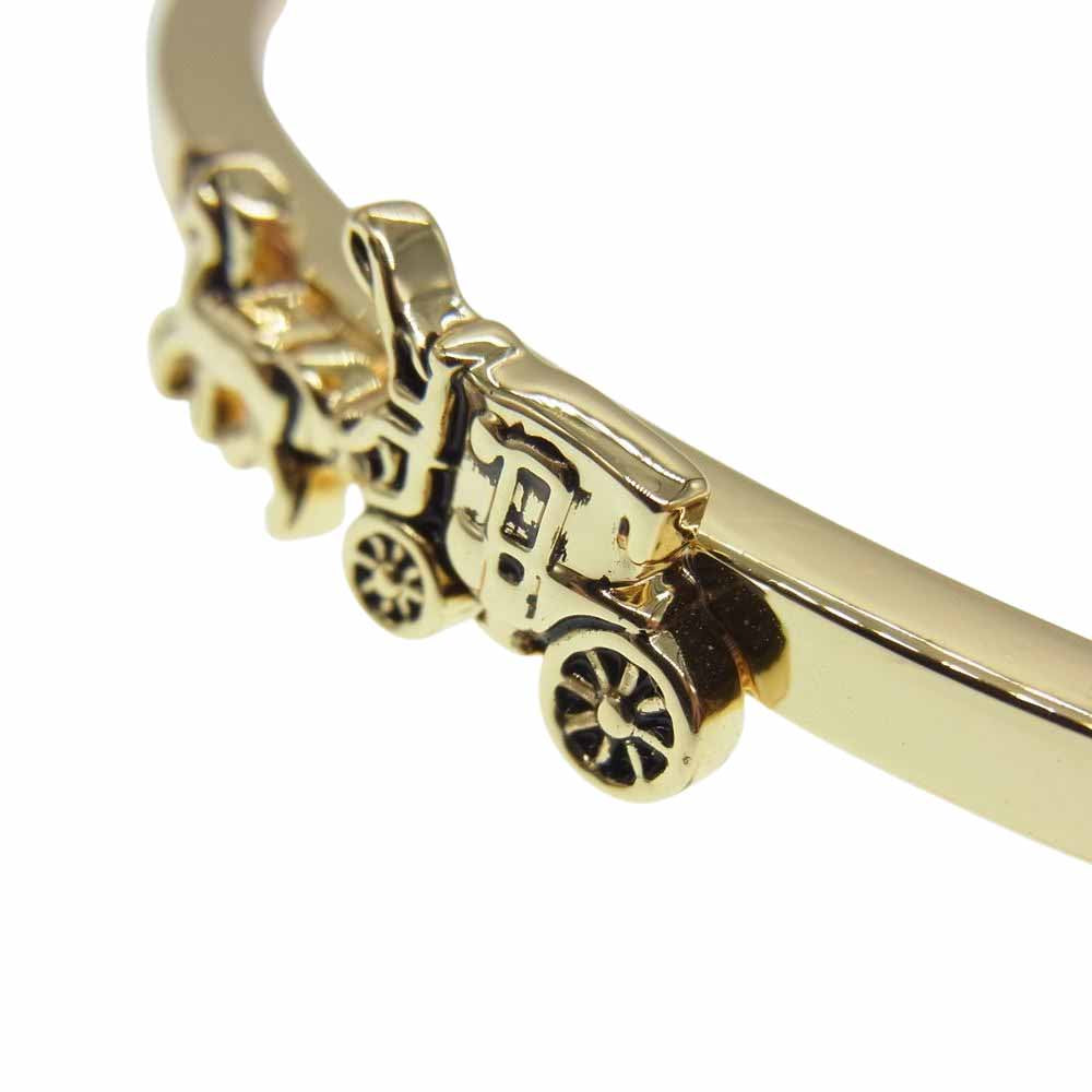 COACH コーチ F33376 ホース アンド キャリッジ ダブル チェーン カフ ブレスレット ゴールド系【中古】