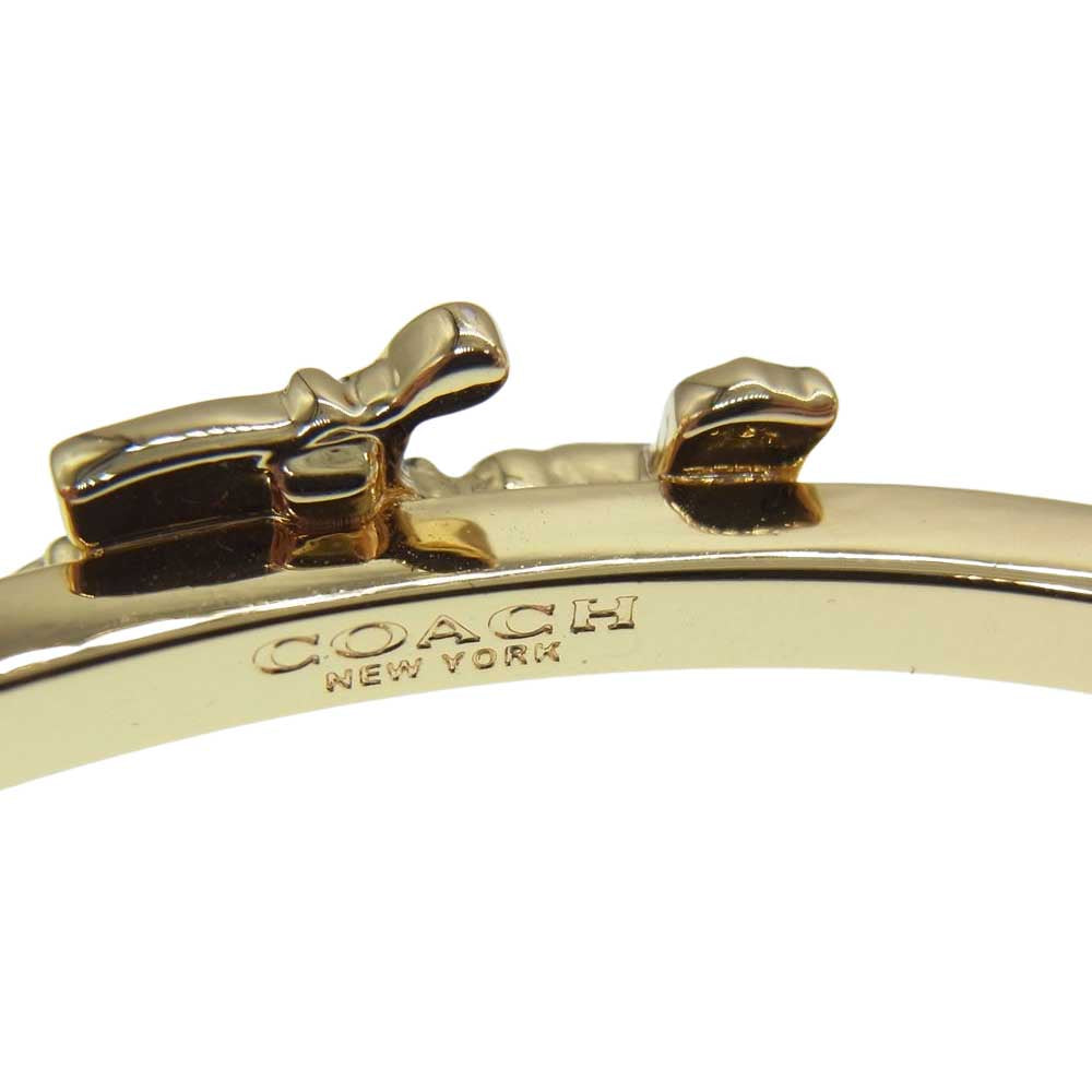 COACH コーチ F33376 ホース アンド キャリッジ ダブル チェーン カフ ブレスレット ゴールド系【中古】