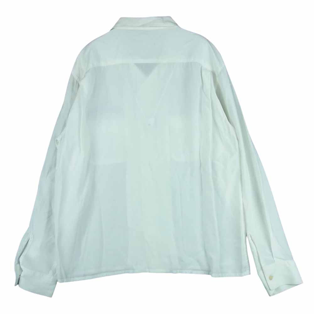 TENDERLOIN テンダーロイン T-BOWLS SHT ボウリング 刺繍ロゴ 長袖 シャツ ブルー刺繍 レーヨン 日本製 ホワイト系 M【中古】