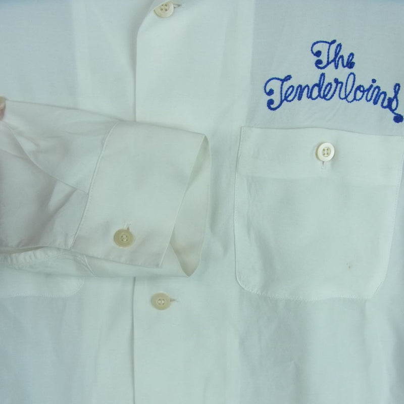 Tenderloin テンダーロイン レーヨンシャツ 長袖シャツ ロゴ刺繍メンズ