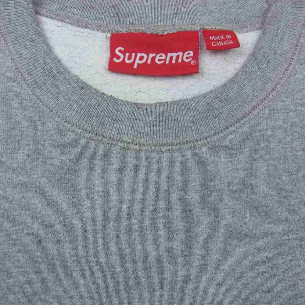 Supreme シュプリーム 13AW Sup Big Logo Crewneck ビッグ ロゴ プリント クルーネック スウェット トレーナー グレー系【中古】