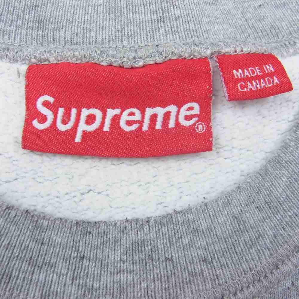 Supreme シュプリーム 13AW Sup Big Logo Crewneck ビッグ ロゴ プリント クルーネック スウェット トレーナー グレー系【中古】