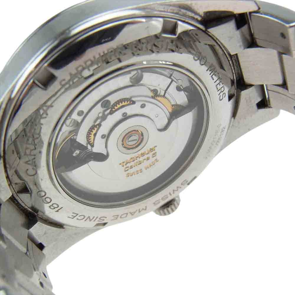 TAG HEUER タグホイヤー WV211B カレラ クロノグラフ ステンレススチール 黒文字盤 自動巻き オートマ 時計 シルバー系【中古】