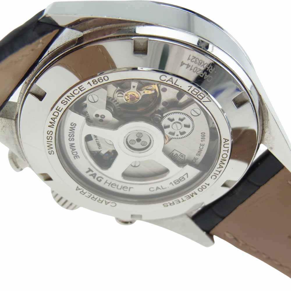 TAG HEUER タグホイヤー CAR2014-4 カレラ キャリバー1887 クロノグラフ 自動巻き 黒文字盤  オートマ 時計 シルバー系 ブラック系【中古】