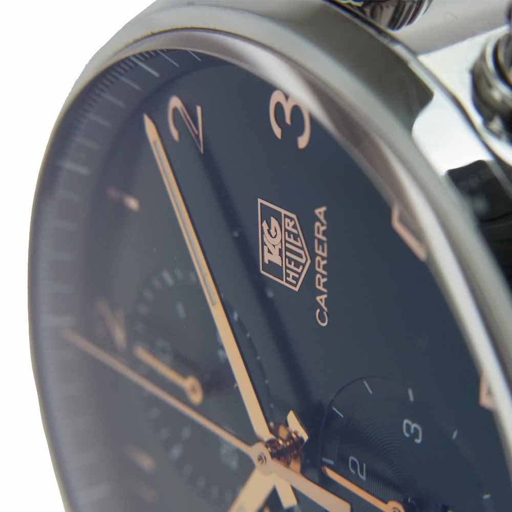 TAG HEUER タグホイヤー CAR2014-4 カレラ キャリバー1887 クロノグラフ 自動巻き 黒文字盤  オートマ 時計 シルバー系 ブラック系【中古】