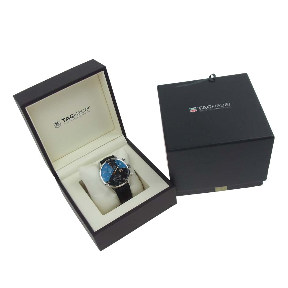 TAG HEUER タグホイヤー CAR2014-4 カレラ キャリバー1887 クロノグラフ 自動巻き 黒文字盤  オートマ 時計 シルバー系 ブラック系【中古】