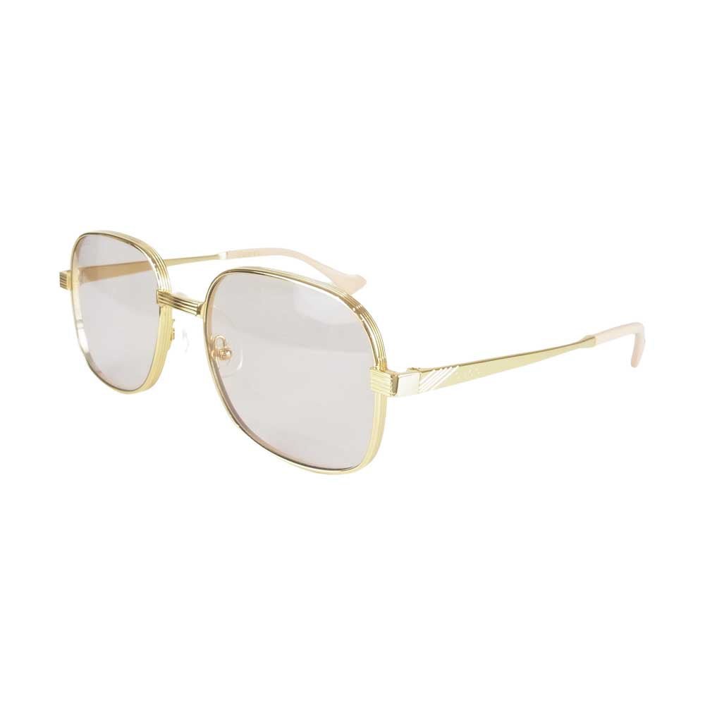 GUCCI グッチ GG0788S メタルフレーム スクエア メガネ アイウェア ピンク系【中古】
