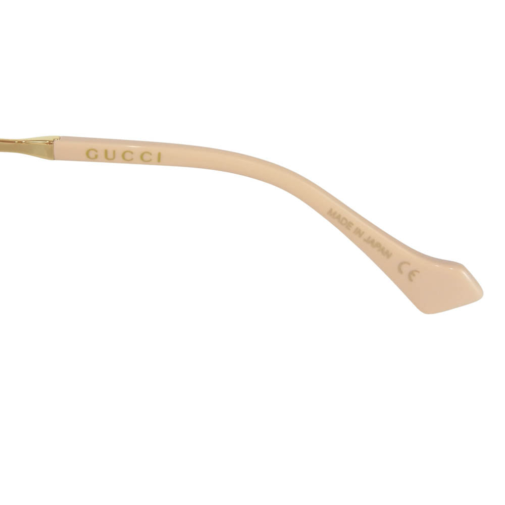GUCCI グッチ GG0788S メタルフレーム スクエア メガネ アイウェア ピンク系【中古】