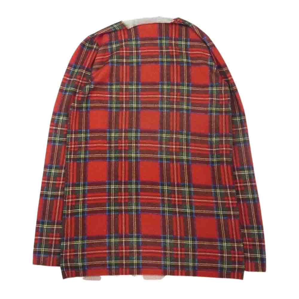BLACK COMME des GARCONS ブラックコムデギャルソン 1R-N004 AD2016 タータンチェック ウール ニット セーター レッド系 M【中古】