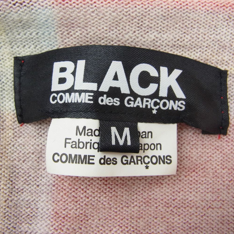 BLACK COMME des GARCONS ブラックコムデギャルソン 1R-N004 AD2016 タータンチェック ウール ニット セーター レッド系 M【中古】