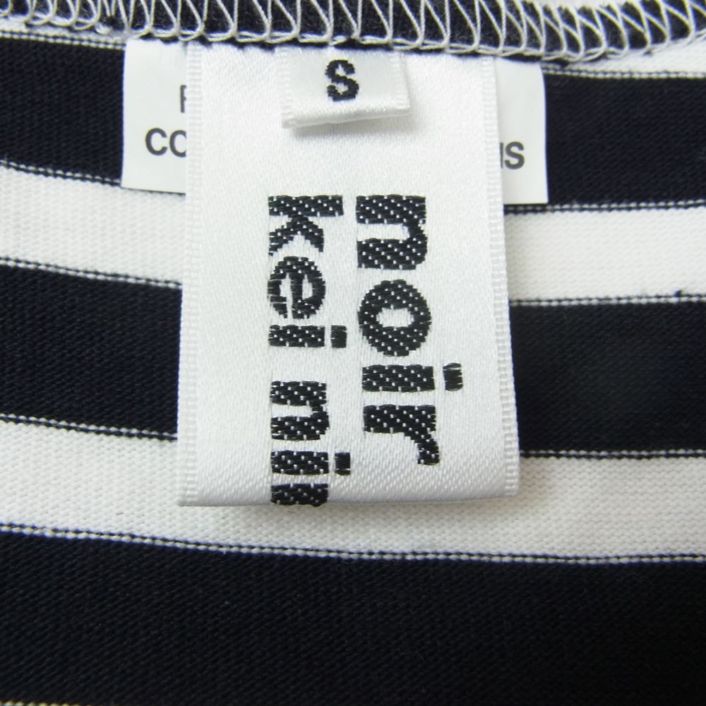 COMME des GARCONS コムデギャルソン noir kei ninomiya ノワールケイニノミヤ AD2018 3C-T008 チュールボーダー 半袖 カットソー ブラック系 ホワイト系 S【中古】