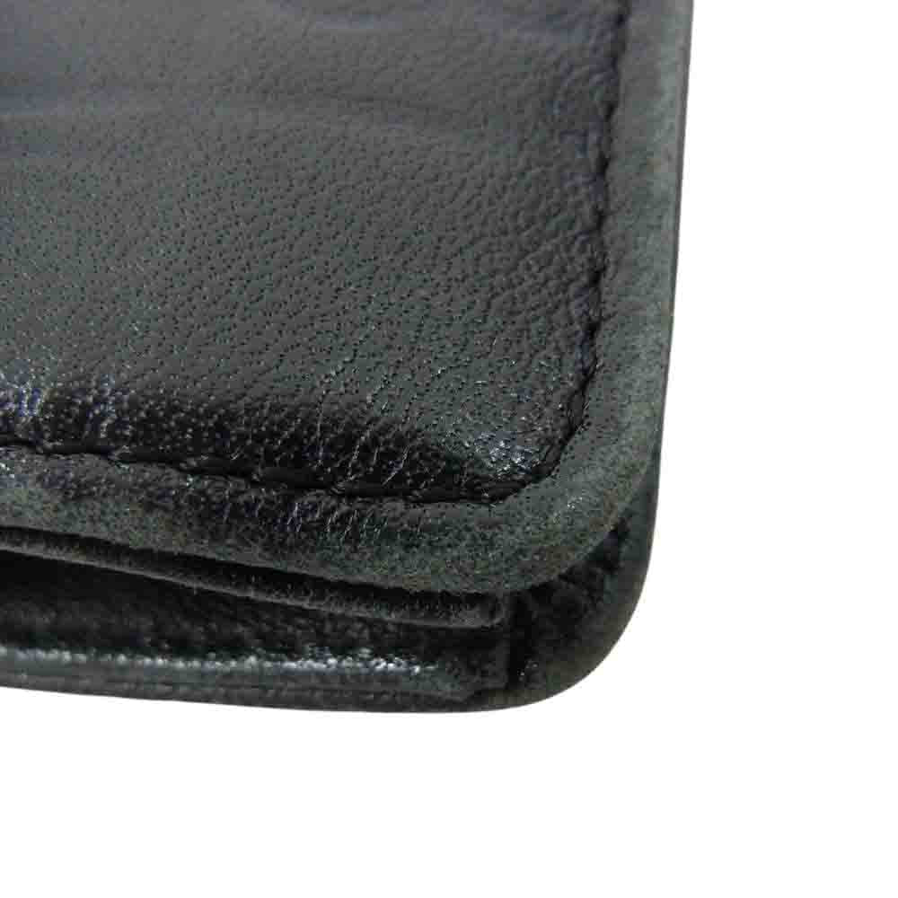 CHANEL シャネル アイコンライン 二つ折り がま口 財布 ブラック系【中古】
