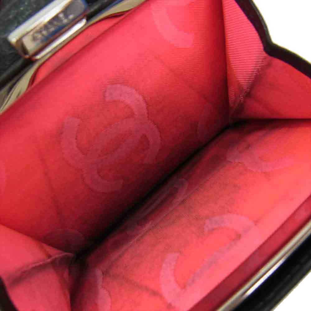 CHANEL シャネル マトラッセ カンボン がま口 財布 ブラック系【中古】