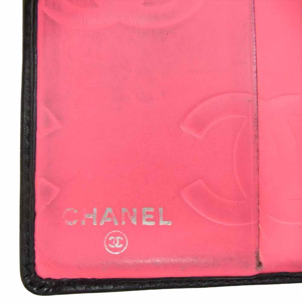 CHANEL シャネル マトラッセ カンボン がま口 財布 ブラック系【中古】