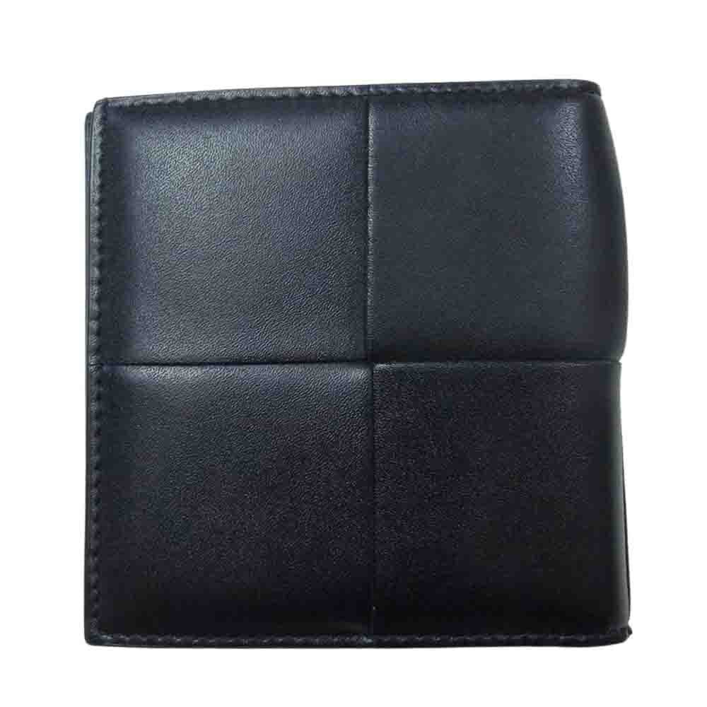 BOTTEGAVENETA ボッテガヴェネタ マキシ イントレチャート レザー 二つ折り 財布 ウォレット ブラック系【中古】