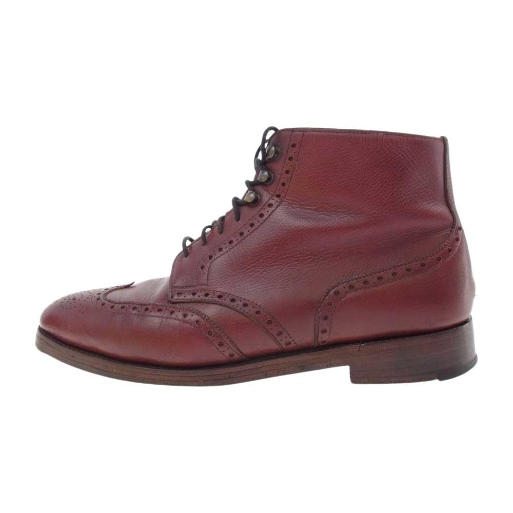 John Lobb ジョンロブ ウィングチップ レースアップ レザー ブーツ ブラウン系 実寸内寸25㎝【中古】