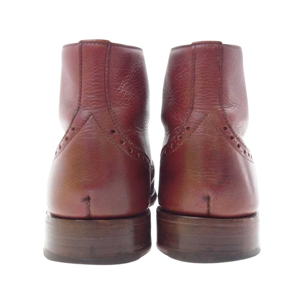 John Lobb ジョンロブ ウィングチップ レースアップ レザー ブーツ ブラウン系 実寸内寸25㎝【中古】