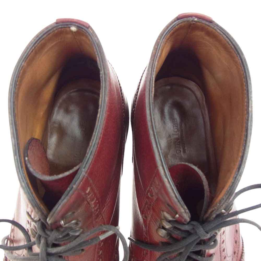 John Lobb ジョンロブ ウィングチップ レースアップ レザー ブーツ ブラウン系 実寸内寸25㎝【中古】