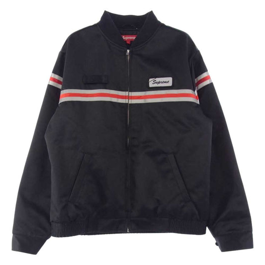 Supreme シュプリーム 18SS Reflective Stripe Work Jacket リフレクティブ ストライプ ワーク ジャケット ブラック系 L【中古】