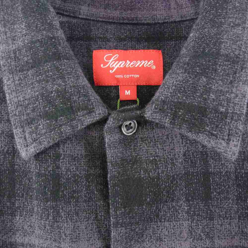 Supreme シュプリーム 21SS Plaid Flannel Shirt プレイド フランネル チェック 長袖 シャツ ダークグレー系 M【美品】【中古】