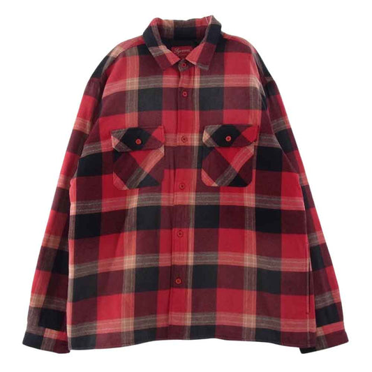 Supreme シュプリーム 20AW Quilted Flannel Shirt キルテッド キルティング フランネル チェック 長袖 シャツ マルチカラー系 L【中古】