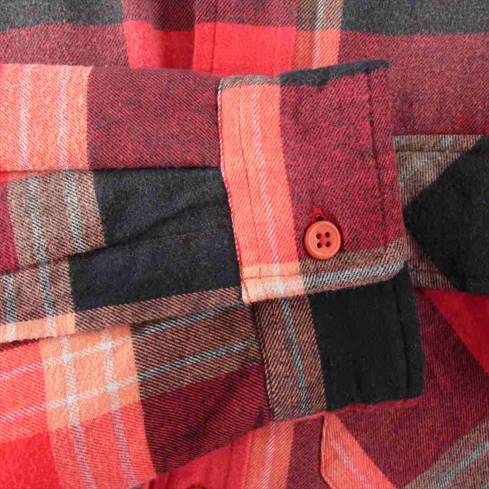 Supreme シュプリーム シャツ フェード加工 裏地キルティング チェック ネルシャツ Quilted Flannel Shirt 20AW レッド ブラック 赤黒 M トップス カジュアルシャツ 長袖【メンズ】