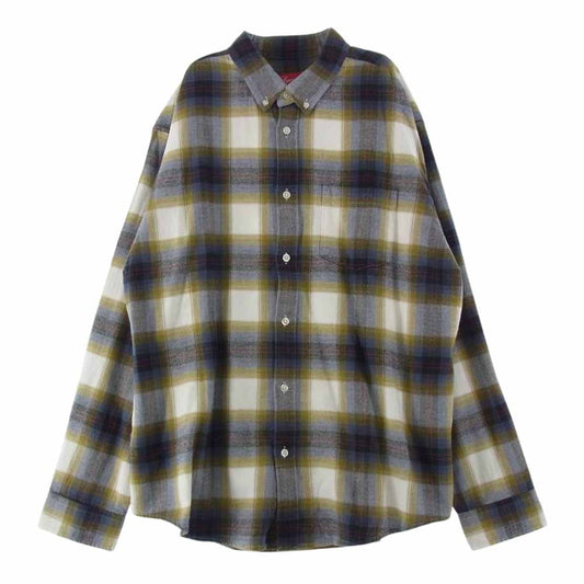 Supreme シュプリーム 22SS Brushed Plaid Flannel Shirt ブラッシュド プレイド フランネル チェック 長袖 シャツ マルチカラー系 L【美品】【中古】