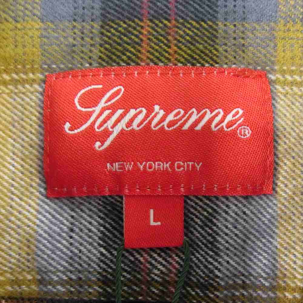 Supreme シュプリーム 22SS Brushed Plaid Flannel Shirt ブラッシュド プレイド フランネル チェック 長袖 シャツ マルチカラー系 L【美品】【中古】