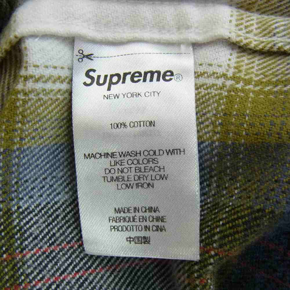 Supreme シュプリーム 22SS Brushed Plaid Flannel Shirt ブラッシュド プレイド フランネル チェック 長袖 シャツ マルチカラー系 L【美品】【中古】