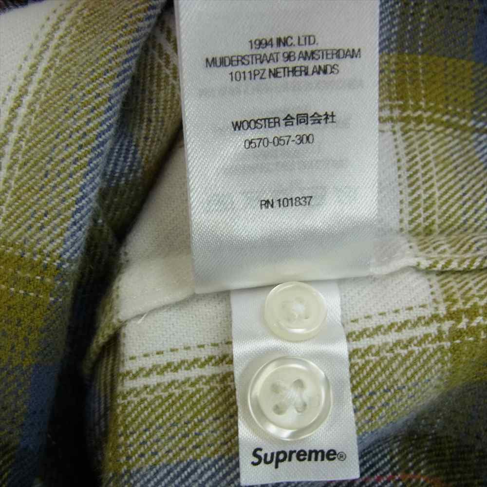 Supreme シュプリーム 22SS Brushed Plaid Flannel Shirt ブラッシュド プレイド フランネル チェック 長袖 シャツ マルチカラー系 L【美品】【中古】