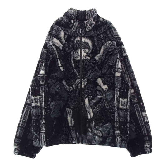 Supreme シュプリーム 21SS Saint Michael Fleece Jacket セント マイケル フリース ジャケット ブラック系 ホワイト系 グレー系 L【美品】【中古】