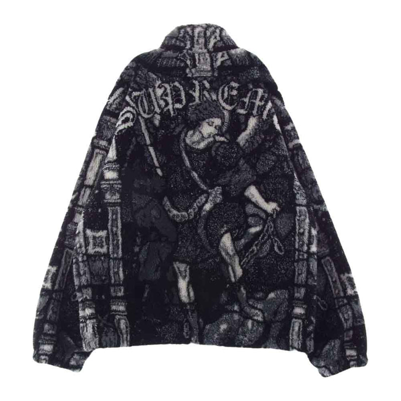 Supreme シュプリーム 21SS Saint Michael Fleece Jacket セント マイケル フリース ジャケット ブラック系 ホワイト系 グレー系 L【美品】【中古】