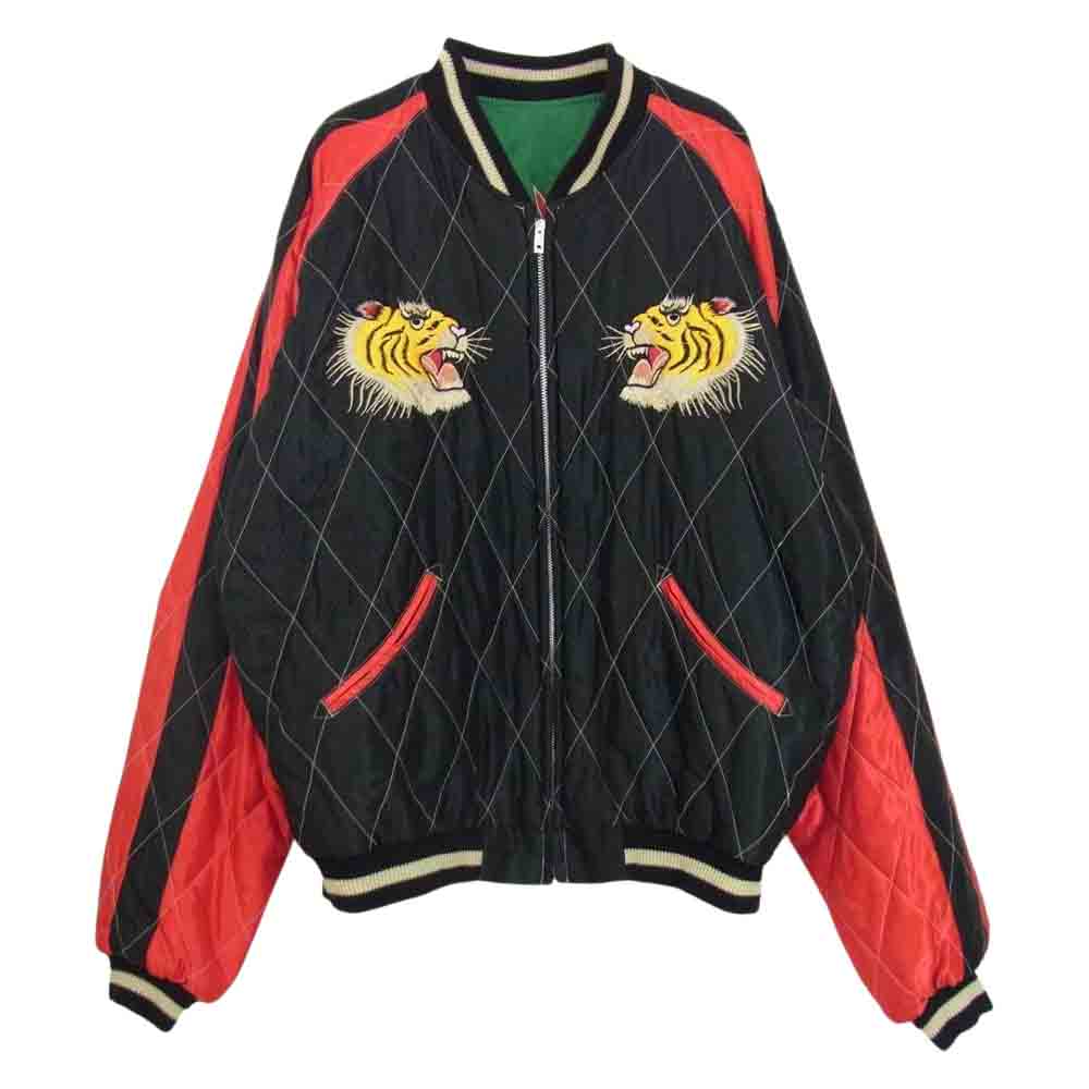 TAILOR TOYO テイラー東洋 TT14466 DRAGON×ROARING TIGER ドラゴン ローリングタイガー 横須賀ジャンパー スカジャン リバーシブル キルト ブラック系 XXL【中古】