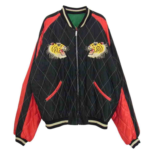 TAILOR TOYO テイラー東洋 TT14466 DRAGON×ROARING TIGER ドラゴン ローリングタイガー 横須賀ジャンパー スカジャン リバーシブル キルト ブラック系 XXL【中古】