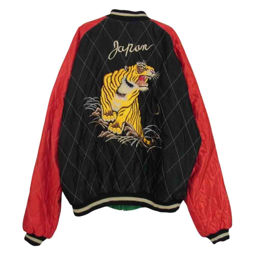 TAILOR TOYO テイラー東洋 TT14466 DRAGON×ROARING TIGER ドラゴン ローリングタイガー 横須賀ジャンパー スカジャン リバーシブル キルト ブラック系 XXL【中古】