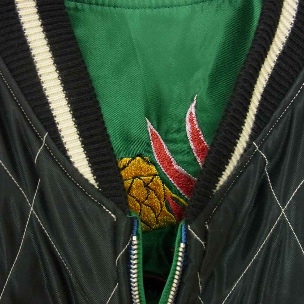TAILOR TOYO テイラー東洋 TT14466 DRAGON×ROARING TIGER ドラゴン ローリングタイガー 横須賀ジャンパー スカジャン リバーシブル キルト ブラック系 XXL【中古】