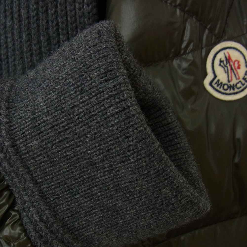 MONCLER モンクレール YOURI ニット ファー ダウン ジャケット グレー系 1【中古】