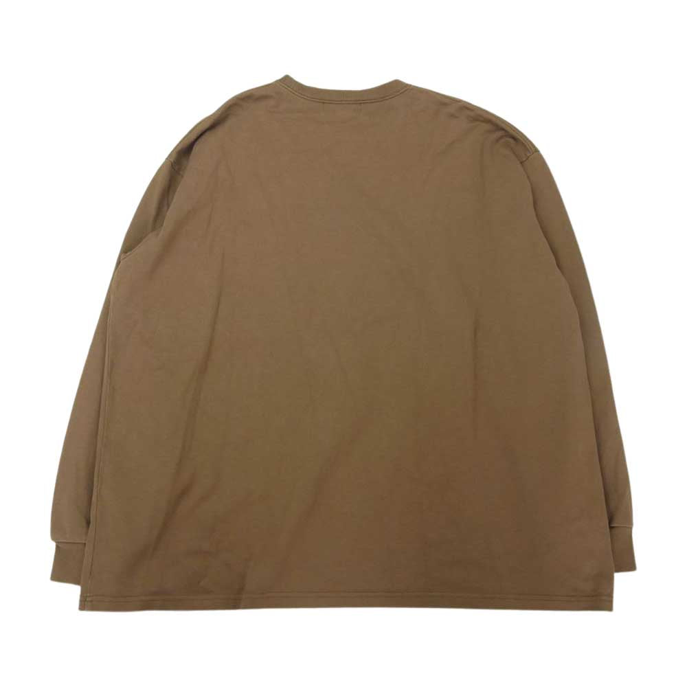 GRAPHPAPER グラフペーパー GU193-70025 Heavy Weight L/S Oversized Tee ヘビーウェイト オーバーサイズ Tシャツ カーキ系 F【中古】