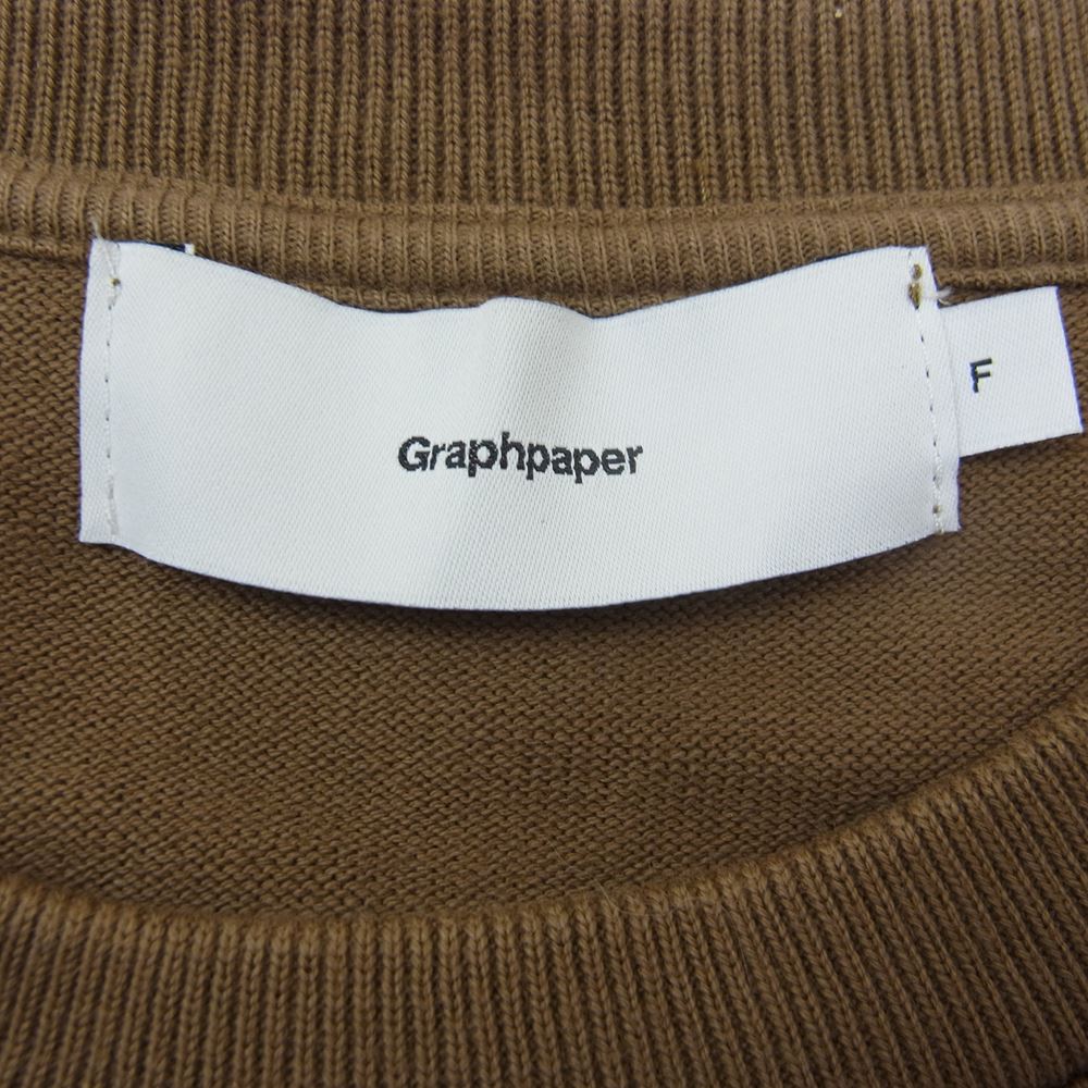 GRAPHPAPER グラフペーパー GU193-70025 Heavy Weight L/S Oversized Tee ヘビーウェイト オーバーサイズ Tシャツ カーキ系 F【中古】