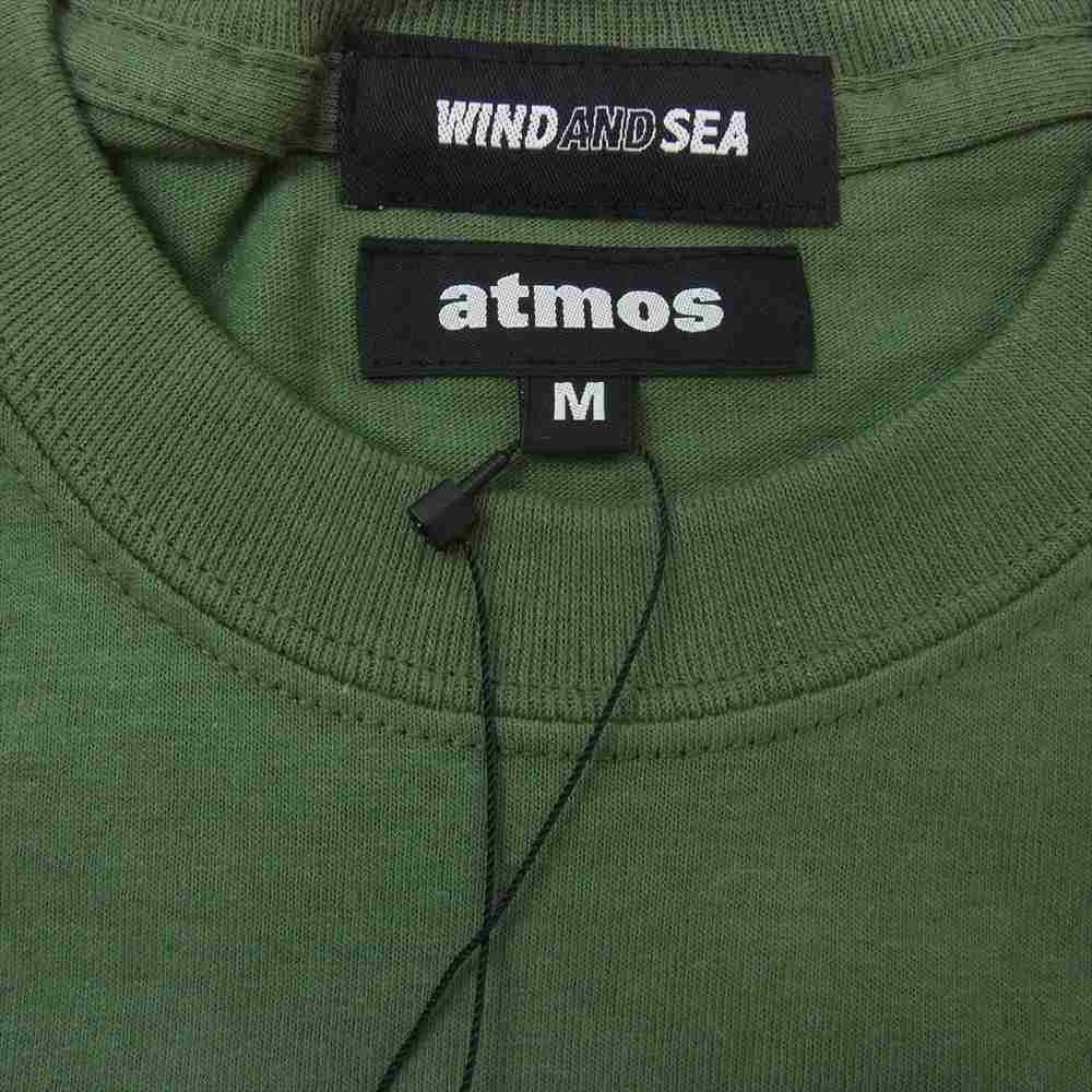 WIND AND SEA ウィンダンシー AT20-070 × atmos アトモス TRIANGLE LOGO トライアングル ロゴ 半袖 Tシャツ グリーン系 M【新古品】【未使用】【中古】