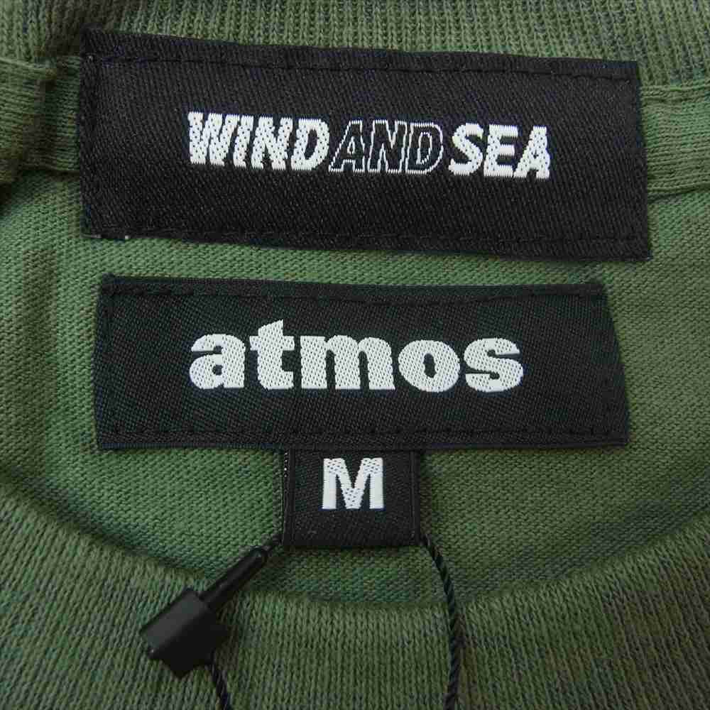 WIND AND SEA ウィンダンシー AT20-070 × atmos アトモス TRIANGLE LOGO トライアングル ロゴ 半袖 Tシャツ グリーン系 M【新古品】【未使用】【中古】
