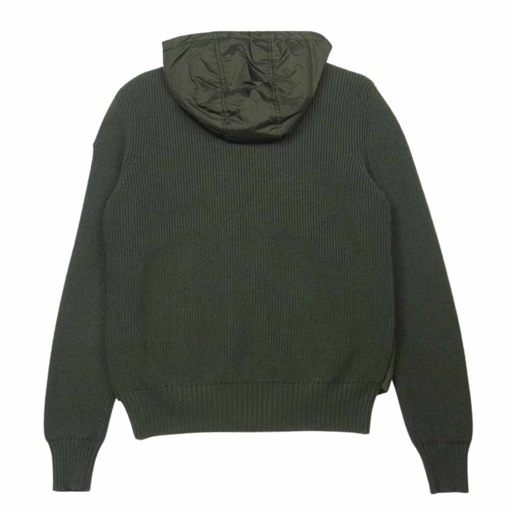 MONCLER モンクレール C20919409700 97340 MAGLIONE TRICOT CARDIGAN マリオーネ トリコ カーディガン ニット 切替 ジャケット カーキ系 ダークカーキ系 L【中古】