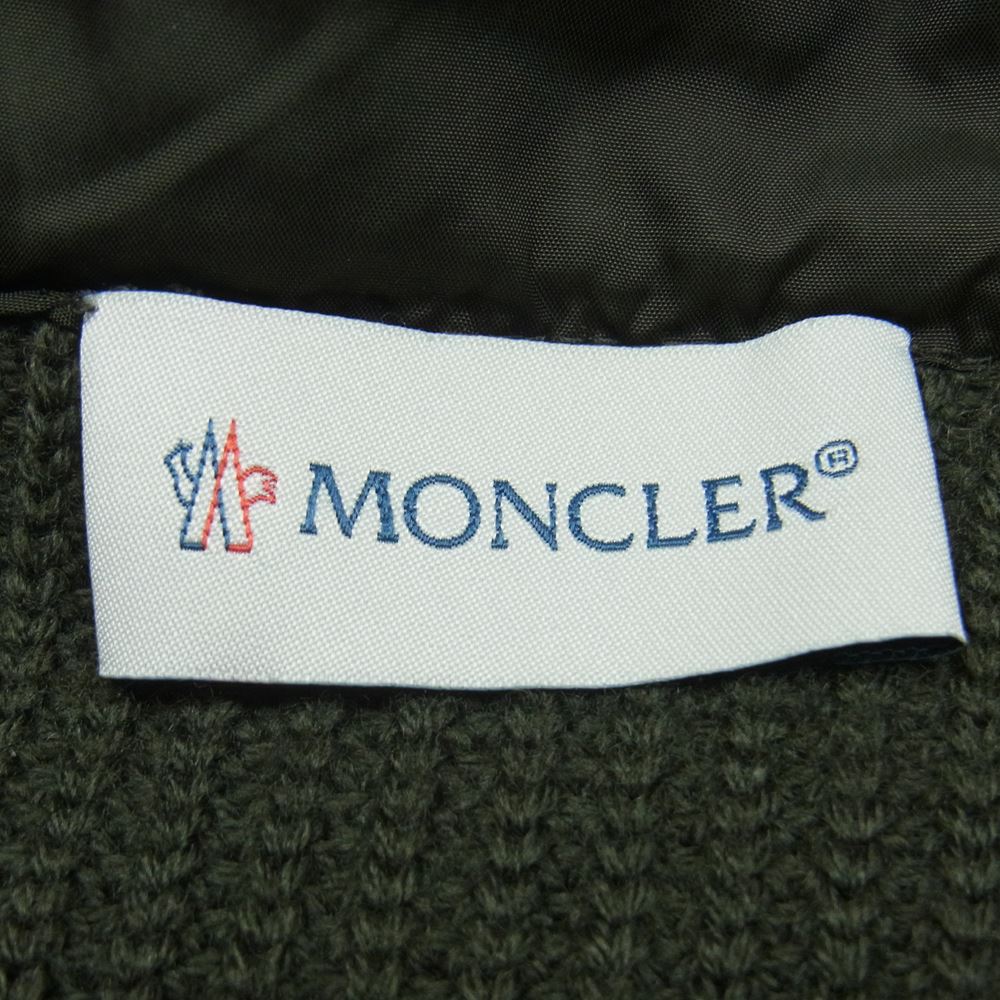 MONCLER モンクレール C20919409700 97340 MAGLIONE TRICOT CARDIGAN マリオーネ トリコ カーディガン ニット 切替 ジャケット カーキ系 ダークカーキ系 L【中古】