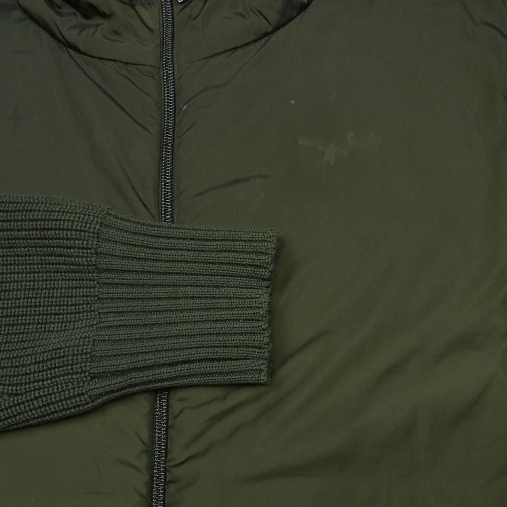 MONCLER モンクレール C20919409700 97340 MAGLIONE TRICOT CARDIGAN マリオーネ トリコ カーディガン ニット 切替 ジャケット カーキ系 ダークカーキ系 L【中古】