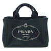 PRADA プラダ B2439G カナパ トート ハンド バッグ イタリア製 ブラック系 ダークグレーに近い黒【中古】